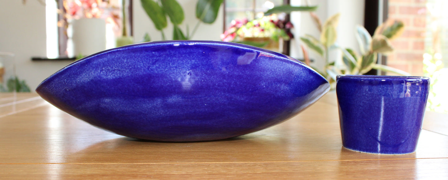 Boat shaped Dip & Dine set - Cobalt