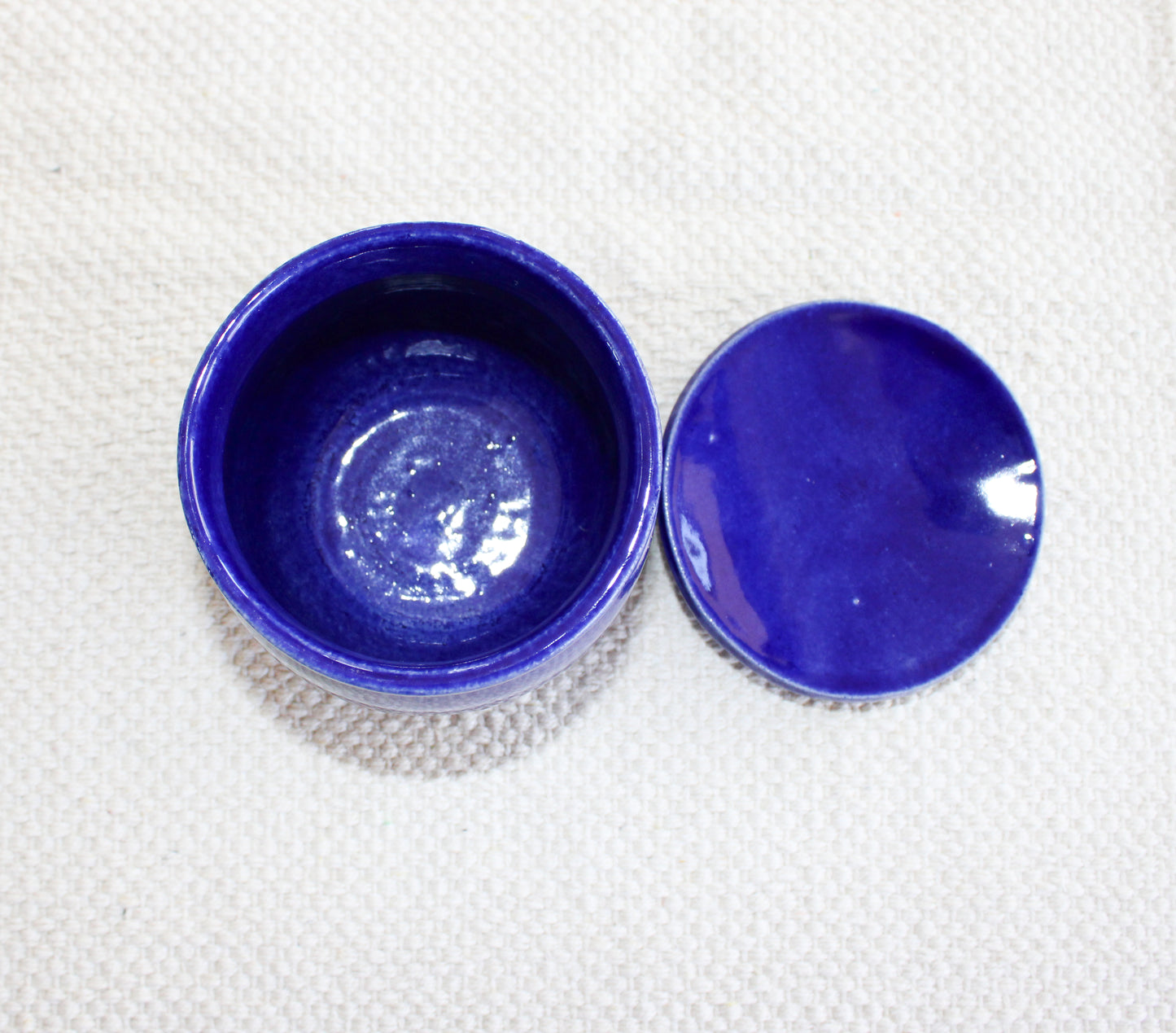 Small pot with lid - cobalt