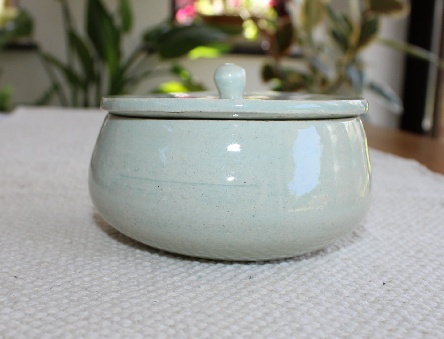 Small pot with lid - Aqua