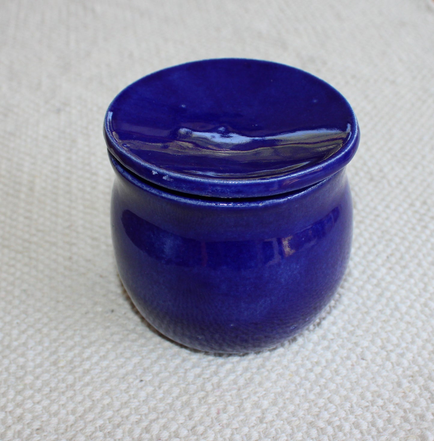 Small pot with lid - cobalt