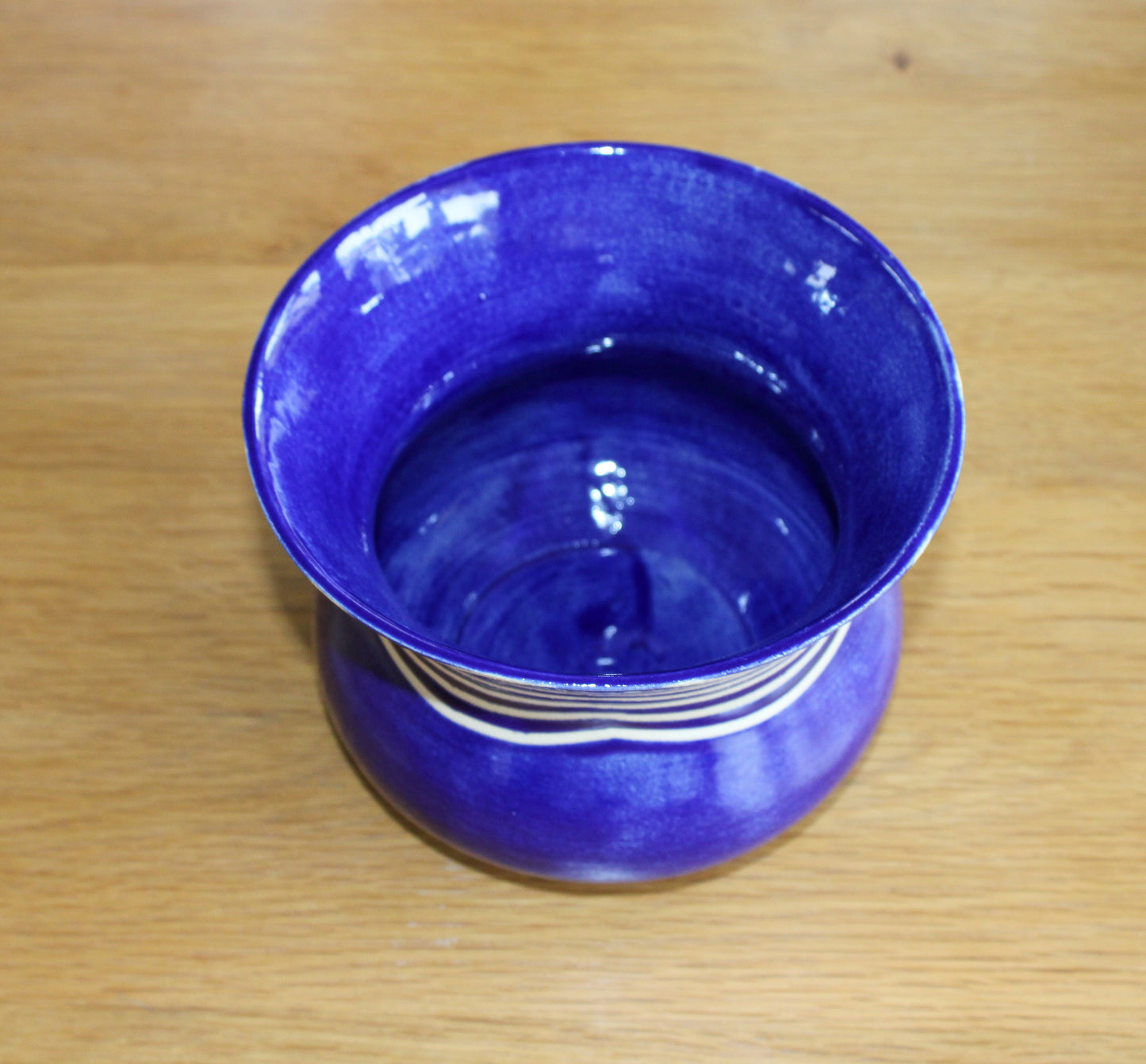 Decorative pot | Planter | Serving pot - Blue with waves