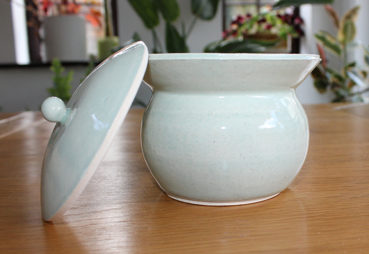 Pot with lid - Aqua