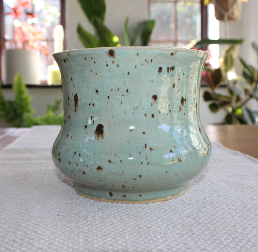 Decorative pot | Planter | Serving pot - Blue with dark speckles