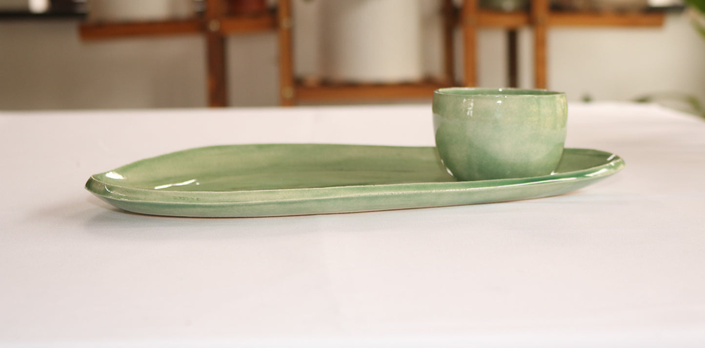 Chip & Dip serving set - Green